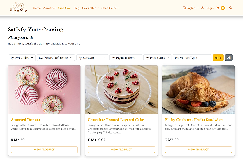 Bakery Store Products