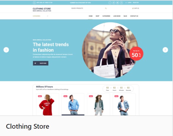 Clothing Store WaaS (Colour Theme: Aqua Blue)