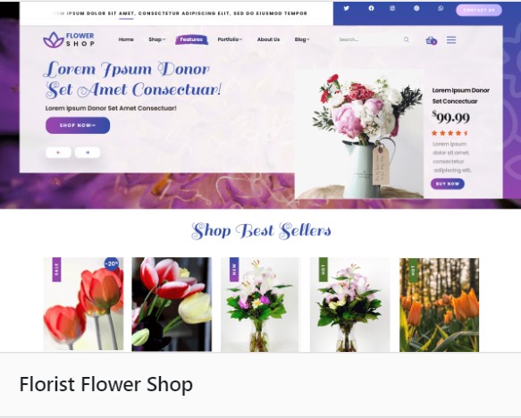 Florist Store WaaS (Colour Theme: Steel Blue)