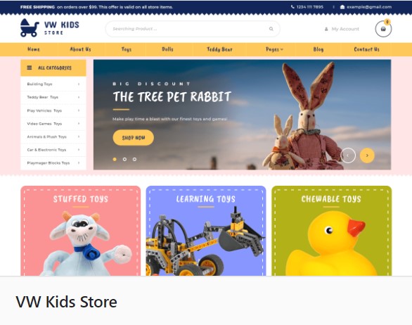 Kids Store WaaS (Colour Theme: Muted Amber)